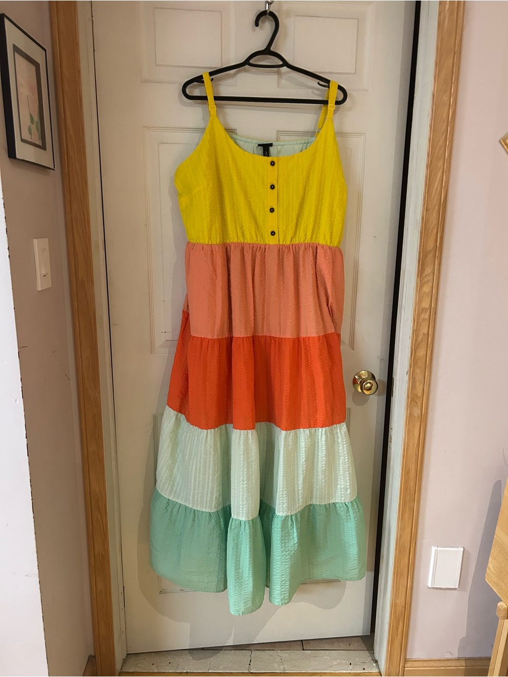 New without tags Torrid Maxi Challis Tiered Colorblock Dress Size 3x